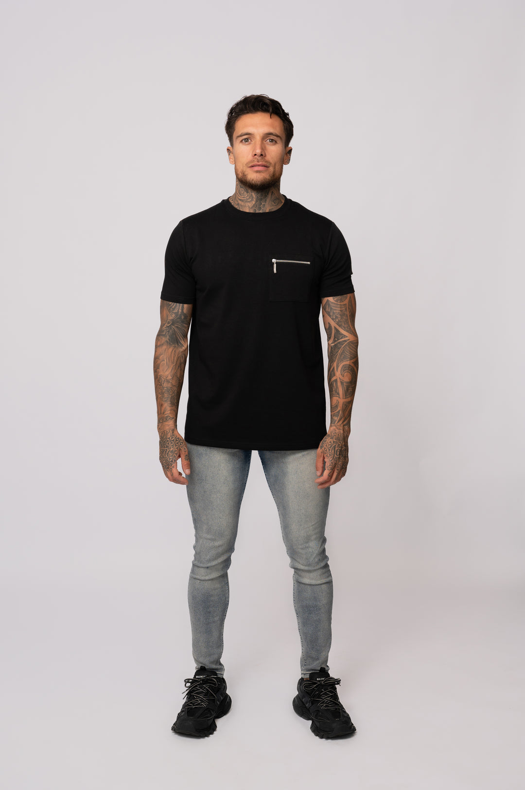 POCKET T-SHIRT | BLACK / WHITE