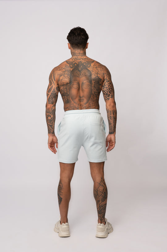 ICONIC CREST SHORTS | LIGHT BLUE / WHITE