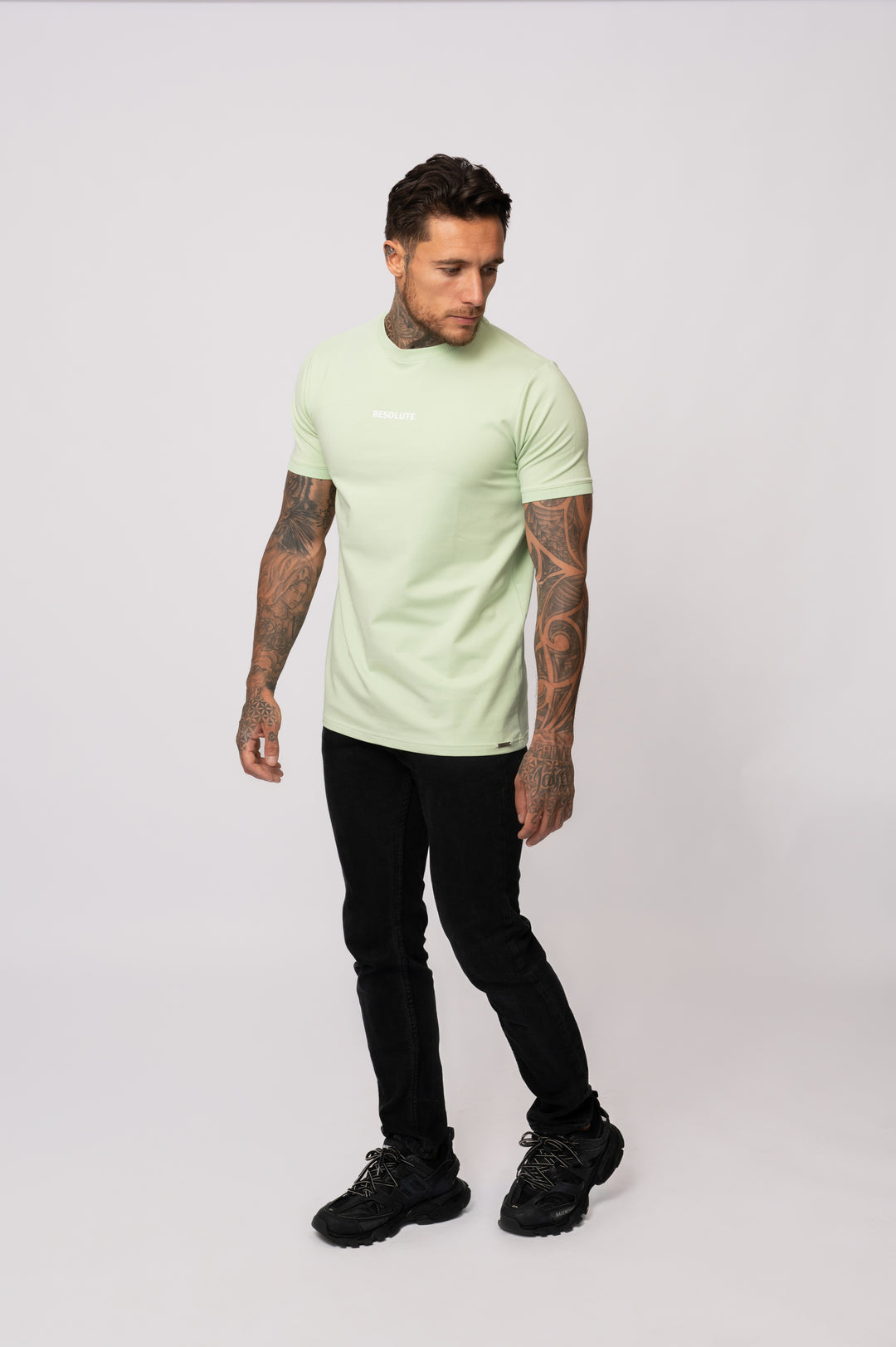 POCKET T-SHIRT | PASTEL GREEN / WHITE