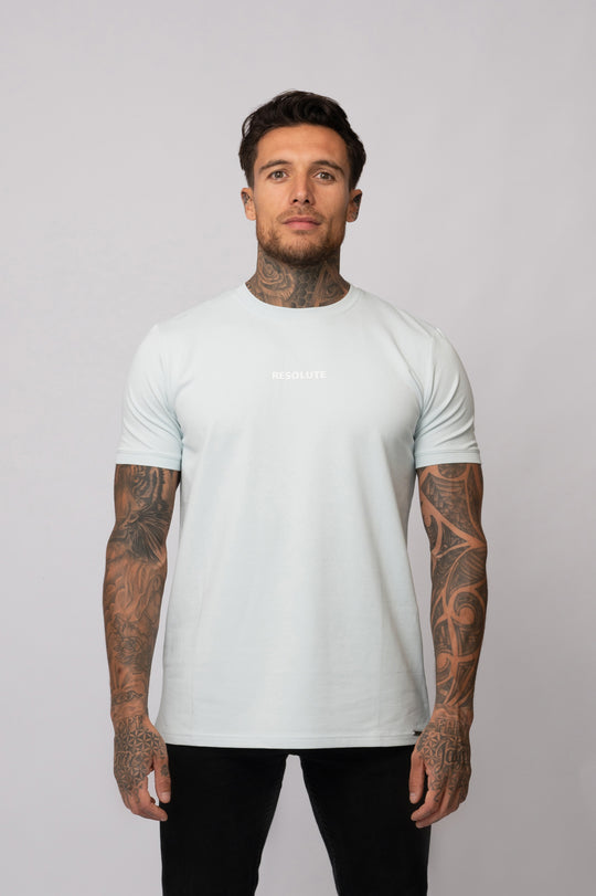 ICONIC CREST T-SHIRT | LIGHT BLUE / WHITE